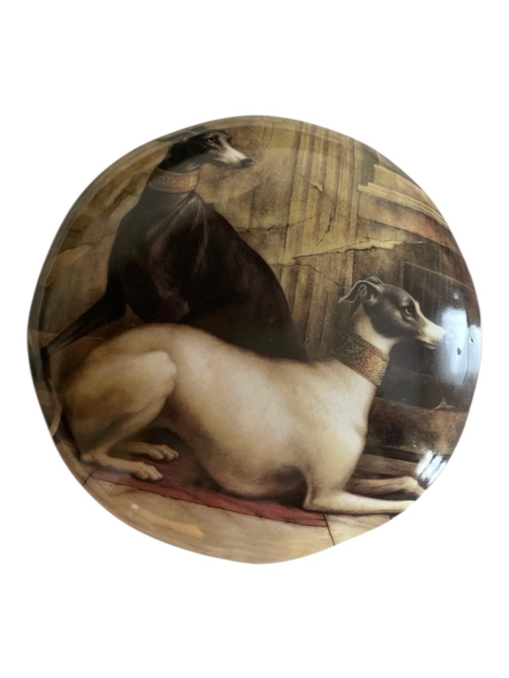 Vintage Baum Bros Sight Hounds Trinket Box-Elaine Vollherbst Greyhound Dog Dish